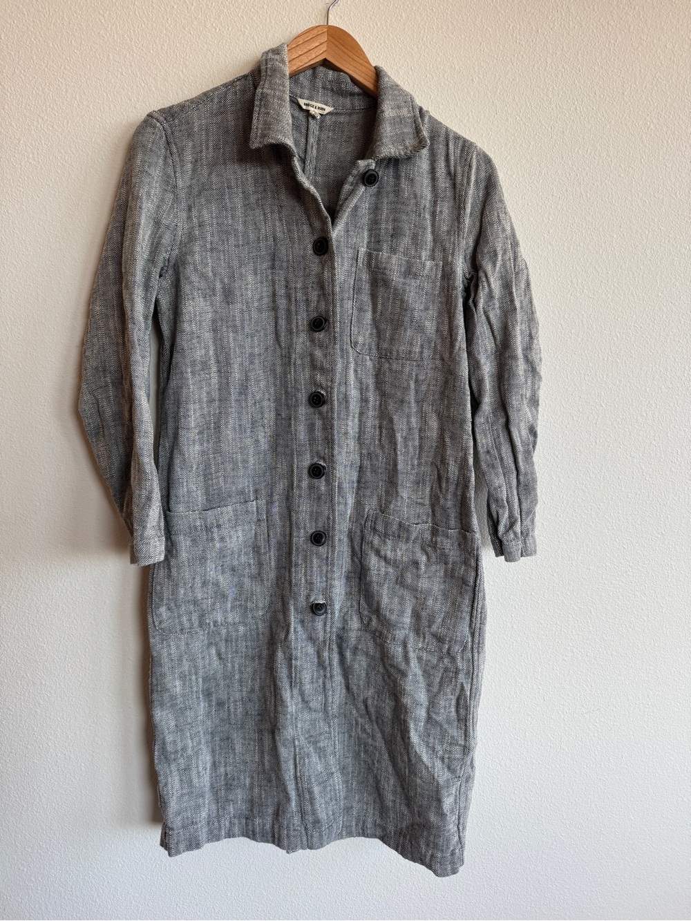 Bridge & Burn Fisher Linen Herringbone Shirt Jacket